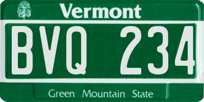 VT license plate BVQ234