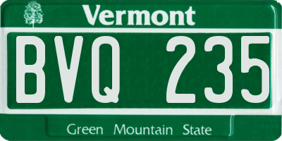 VT license plate BVQ235