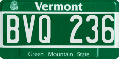 VT license plate BVQ236