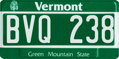 VT license plate BVQ238