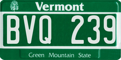 VT license plate BVQ239