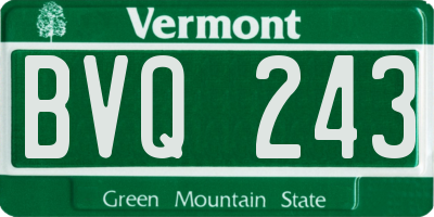 VT license plate BVQ243