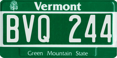 VT license plate BVQ244