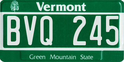 VT license plate BVQ245