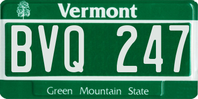 VT license plate BVQ247