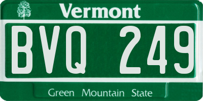 VT license plate BVQ249