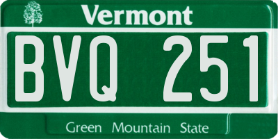 VT license plate BVQ251