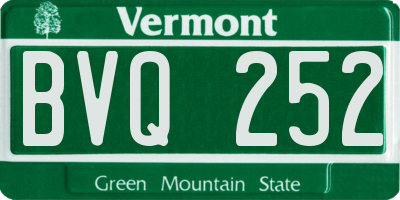 VT license plate BVQ252