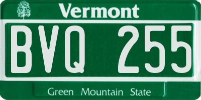VT license plate BVQ255