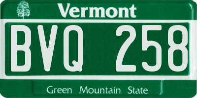 VT license plate BVQ258