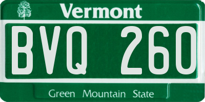 VT license plate BVQ260