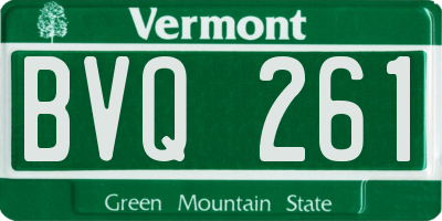 VT license plate BVQ261