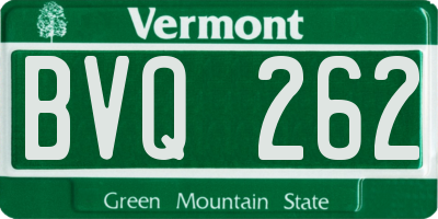 VT license plate BVQ262