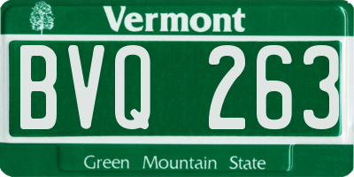 VT license plate BVQ263