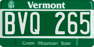 VT license plate BVQ265