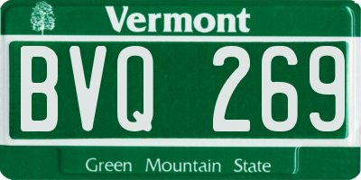 VT license plate BVQ269