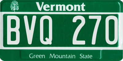 VT license plate BVQ270