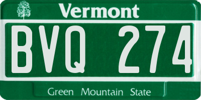 VT license plate BVQ274