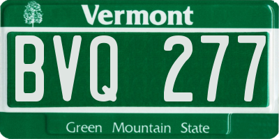 VT license plate BVQ277