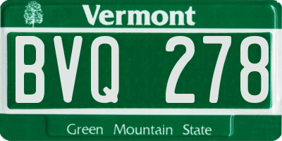 VT license plate BVQ278