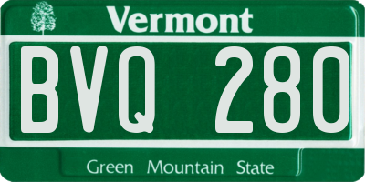 VT license plate BVQ280