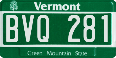 VT license plate BVQ281