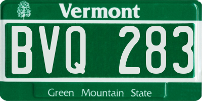 VT license plate BVQ283
