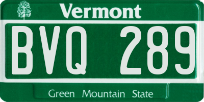 VT license plate BVQ289