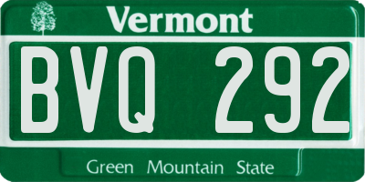 VT license plate BVQ292