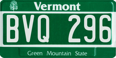 VT license plate BVQ296