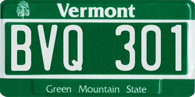 VT license plate BVQ301