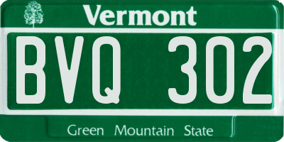 VT license plate BVQ302