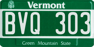 VT license plate BVQ303
