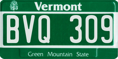 VT license plate BVQ309