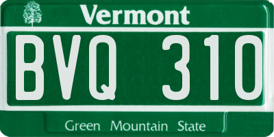 VT license plate BVQ310