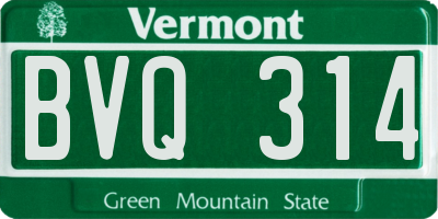 VT license plate BVQ314