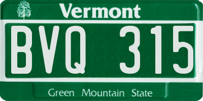 VT license plate BVQ315