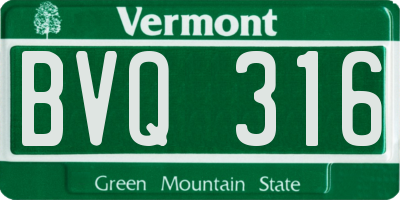 VT license plate BVQ316