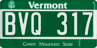VT license plate BVQ317
