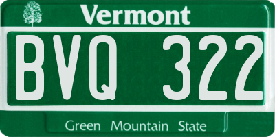 VT license plate BVQ322