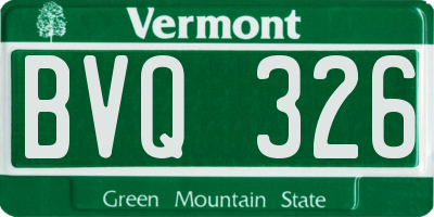 VT license plate BVQ326