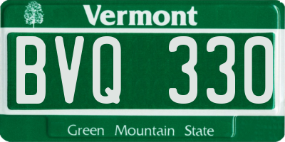 VT license plate BVQ330