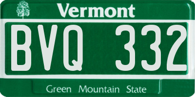 VT license plate BVQ332