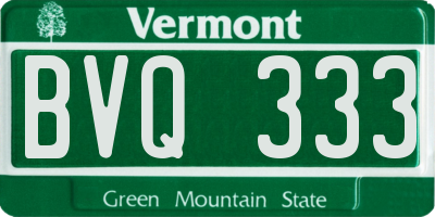 VT license plate BVQ333