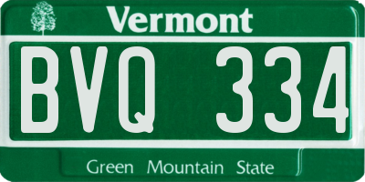 VT license plate BVQ334