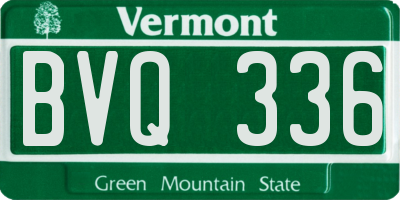 VT license plate BVQ336