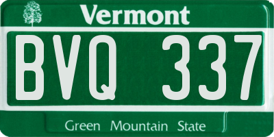 VT license plate BVQ337
