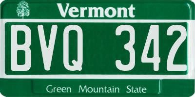 VT license plate BVQ342