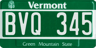VT license plate BVQ345