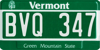 VT license plate BVQ347